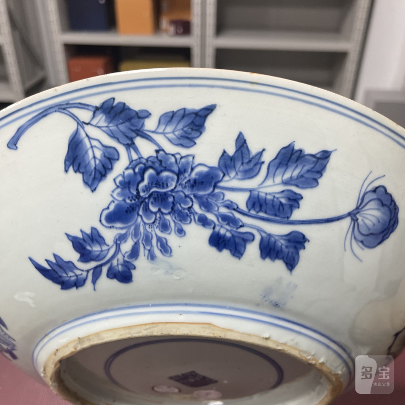 清顺治 青花麒麟芭蕉纹大盘 - 图10